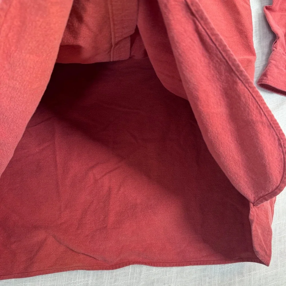 LL Bean Chamois Cloth Shirt Men XXL Tall Orange Red Outdoor Rugged Cabin Work